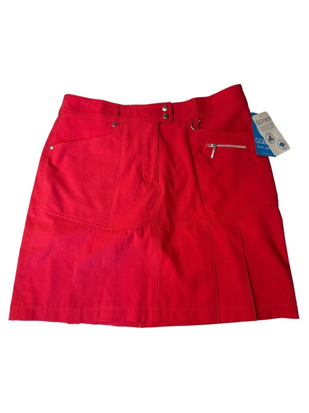 NWT GGBlue Luxe Sport Red Skort With Pockets & Pleats Size 10
